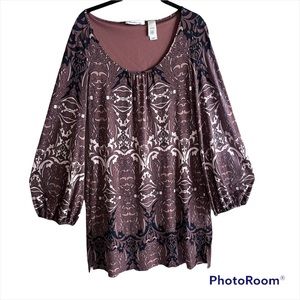 Laundry brown balloon sleeved dress, size 8